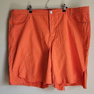 Ashley Stewart - Womens Plus Jean Orange Shorts Size 28 NWT